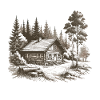 Hütte im Wald