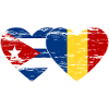 Cuba Romania Flag Heart Used