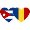 Cuba Roumanie Drapeau Coeur
