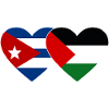 Cuba Palestine Flag Heart