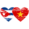 Cuba Vietnam drapeau coeur utilisé