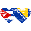 Cuba Bosnie drapeau coeur utilisé