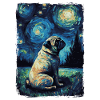 Pug Starry Night