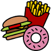 French fries Burger Donut