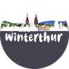 winterhur,skyline,retro, scherenschnitt,schweiz