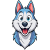Mischievous Grinning Husky Artwork