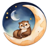 Otter sitzt im Mond