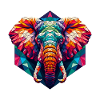 Elephant in polygon illustration