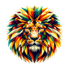 Lion dans l’illustration polygonale
