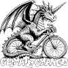 Dragon on bicycle