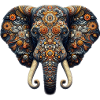 Im Mosaik-Stil verzierter Elefant