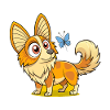 Curious Papillon Investigating Butterfly