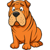 Bekymret Shar Pei rynke bryn kunstværk