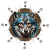 Fantastischer Steampunk-Wolf.