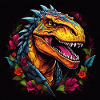 Plakat Farverige Tyrannosaurus Rex T-Rex