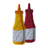Ketchup and mustard embroidered