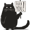 CAT WITH SIGN