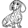 Bassotto Dog Line Design Linea in bianco e nero Line Art