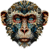 Monkey in mosaic style