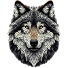 Wolf in mosaic style