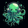 Jellyfish with headphones