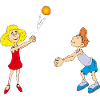 Kids play volleyball
