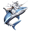 Chat Ninja Équitation Requin