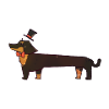 🐶🎩 Trendy Dackel-Sticker 🎩🐶