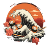 Japanese Wave Sushi Aesthetics