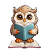 Eule lesen Bücher