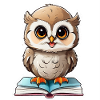 Eule lesen Bücher