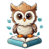 Eule lesen Bücher