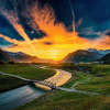 Landscape with sunset