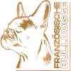 French bulldog drawing head gold