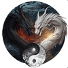 Chinese dragon yin yang icon