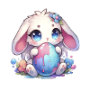 Lovely Chibi Bunny With Flowers