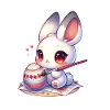 Chibi Hase Malerei Osterei