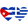 Cuba Grèce Drapeau Coeur