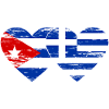 Cuba Grèce Drapeau Coeur Utilisé