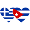 Greece Cuba Flag Heart