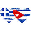 Grèce Cuba drapeau coeur utilisé