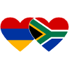 Armenia South Africa Flag Heart