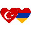 Turkey Armenia Flag Heart