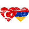 Turkey Armenia Flag Heart Used