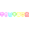 Emoticon di colore arcobaleno di emozioni divertenti