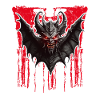 Devilish bat with red eyes