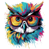 Funny owl with glasses