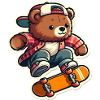 Bear Riding Skateboard
