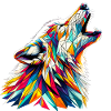Farbiger Polygon Wolf
