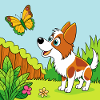 Curious Papillon Investigating a Butterfly